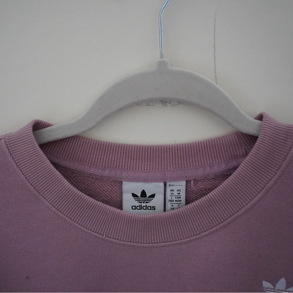 adidas Originals adicolor 3 stripe sweat in mauve - Picture 5 of 11